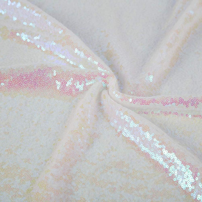 JYFLZQ White Iridescent Sequin Backdrop Curtains 7ft x 7ft 1 Panel Glitter Photo Booth Backdrops Sparkly Photography Background Drapes for Parties Wedding Bridal Showers - Image 4